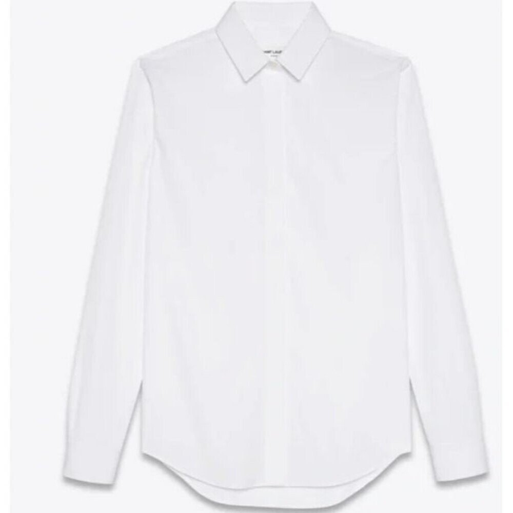 Yves Saint Laurent pour homme Textured White Button Up Shirt Size 42 / 16.5